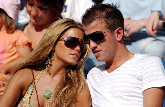 Rafael van der Vaart (HSV) und Ehefrau Sylvie Meis (beide Niederlande) Fußball Herren UI Cup 2005 2006, UIC, UEFA Intertoto, Hamburger SV Gruppe Holland, Silvie Hamburg