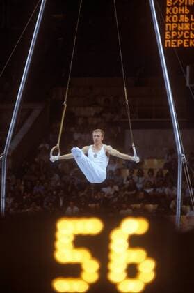 Nikolai Andrianov (Sowjetunion) - Ringe Turnen OS Sommer Herren Olympische Sommerspiele 1980, Olympia, Olympiade, Spiele, Kunstturnen, Geräteturnen, Vdia Totale Moskau Kraft,