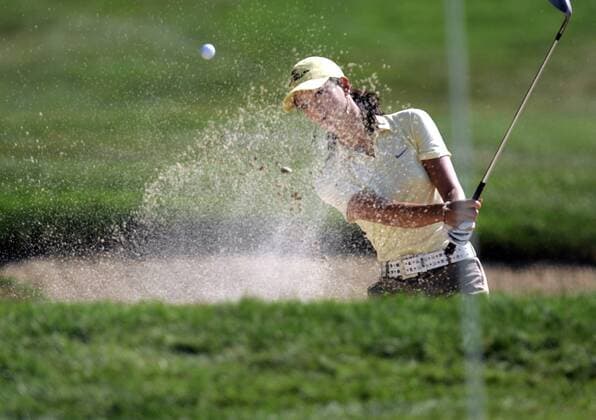 Michelle Wie (USA) - Bunkerspiel - (Icon531005) Golf Damen John Deere Classic 2005, Classics, PGA Tour, Golfen Einzelbild Silvis EDITORIAL USE ONLY