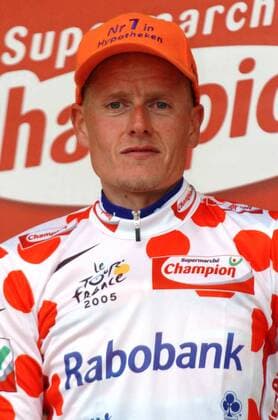 Michael Rasmussen (Dänemark Rabobank) gewinnt die 9. Etappe der Tour de France 2005 und behält weiterhin das Trikot des besten Bergfahrers -  Radsport Herren Tour de France 2005, ProTour, Straßenradsport, Straße, Rad Porträt 9. Etappe Gerardmer - Mulhouse