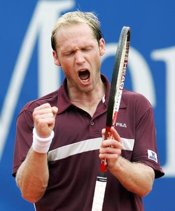 Rainer Schüttler (Deutschland) jubelt Tennis Herren Mercedes Cup 2005, Weißenhof, ATP Tour Einzelbild Weissenhof Stuttgart Freude, Begeisterung,