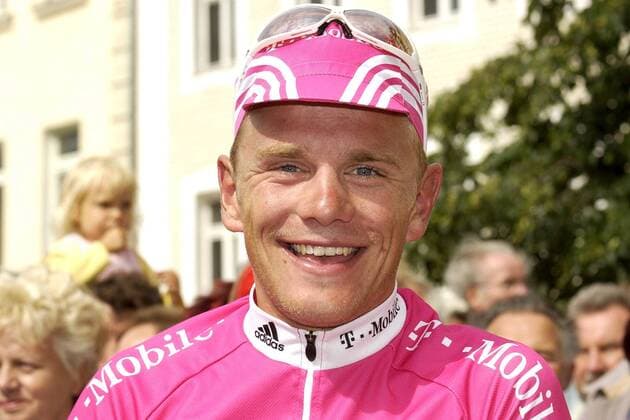 Eric Baumann (Deutschland T Mobile) gut gelaunt Radsport Herren Sachsentour 2005, Straßenradsport, Straße, Rad, Porträt 1. Etappe: Dresden - Werdau