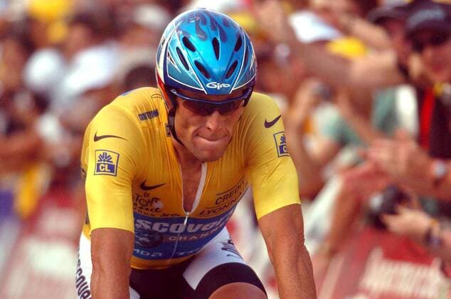 Der Gesamtführende Lance Armstrong (USA Discovery Channel) -  Radsport Herren Tour de France 2005, ProTour, Straßenradsport, Straße, Rad Einzelbild 20. Etappe: Saint Etienne