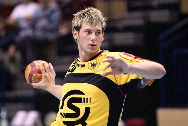 Uwe Gensheimer (Deutschland U 21) - Siebenmeter Handball Länderspiel Herren Länderspiel 2005, Test, Testspiel, Freundschaftsspiel, Nationalmannschaft, Nationalteam Einzelbild Düren