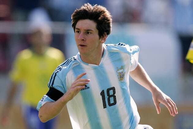 Lionel Messi (U20 Argentinien) -  Fußball WM Herren U 20 Junioren Weltmeisterschaft 2005, Halbfinale, Länderspiel, Argentinien Einzelbild Utrecht Dynamik,