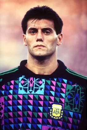 Torwart Sergio Goycochea (Argentinien) -  Fußball WM Herren Weltmeisterschaft 1990, Nationalmannschaft, Nationalteam, Nationaltrikot, Länderspiel, Halbfinale Porträt Neapel
