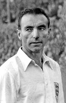 Stanley Matthews (England) -  Fußball Länderspiel Herren Länderspiel 1954, Nationalmannschaft, Nationalteam, Nationaltrikot Porträt London