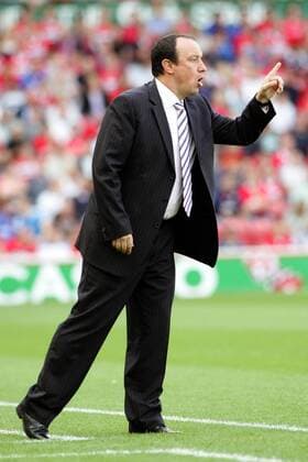 Trainer Rafael Benitez (Liverpool) gibt lautstark Anweisungen -  Fußball Herren English Premier League 2005 2006, 1. Englische Liga, FC Liverpool Einzelbild Middlesbrough