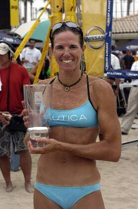 Elaine Youngs (USA) - Siegerin bei den AVP Huntington Beach Open 2005 - (Icon4030715) Beachvolleyball Damen Huntington Beach Open 2005, AVP Nissan Series, Finale Einzelbild Huntington Beach Freude, EDITORIAL USE ONLY