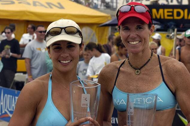 Elaine Youngs (re.) und Rachel Wacholder (beide USA) - Siegerinnen bei den AVP Huntington Beach Open 2005 - (Icon4030740) Beachvolleyball Damen Huntington Beach Open 2005, AVP Nissan Series, Finale Gruppe Huntington Beach Freude, EDITORIAL USE ONLY