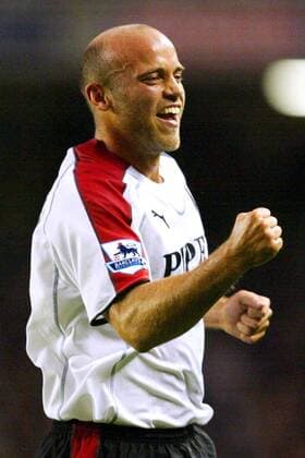 Claus Jensen (Fulham) - Torjubel -  Fußball Herren English Premier League 2005 2006, 1. Englische Liga, FC Fulham Einzelbild London Freude,