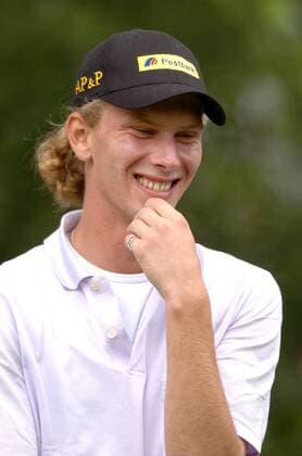 Marcel Siem (Deutschland) gut gelaunt Golf Herren BMW International Open 2005, PGA European Tour, Golfen Einzelbild Golfclub Eichenried Nord München Freude