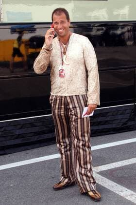RTL Reporter Kai Ebel (Deutschland) telefoniert Motorsport Grand Prix Herren Großer Preis von Italien 2005, Formel 1 Weltmeisterschaft, F1, F, GP, WM Einzelbild Monza