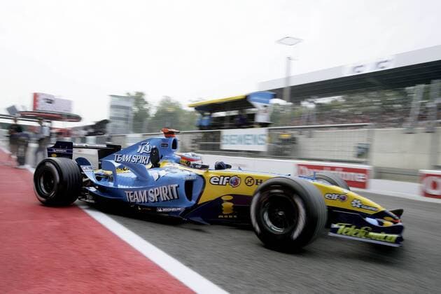 Fernando Alonso (Spanien Renault) in seinem Boliden Motorsport Grand Prix Herren Großer Preis von Italien 2005, Formel 1 Weltmeisterschaft, F1, F, GP, WM, Vdig Einzelbild Monza