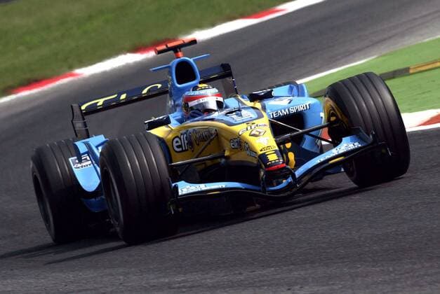 Fernando Alonso (Spanien Renault) in seinem Boliden Motorsport Grand Prix Herren Großer Preis von Italien 2005, Formel 1 Weltmeisterschaft, F1, F, GP, WM, Freies Training Einzelbild Monza