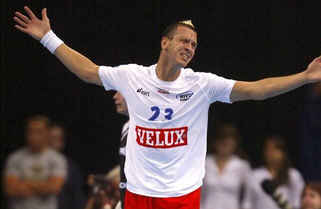 Pascal Hens (Hamburg) enttäuscht Handball 1. BL Herren Saison 2005 2006, HSV Hamburg Einzelbild Hamburg Enttäuschung,