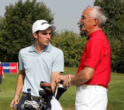 Nicolas Meitinger (li.) und Peter Heinlein (beide Deutschland) Golf Herren Linde German Masters 2005, Golfen, European PGA Tour Gruppe Gut Lärchenhof Köln Pulheim