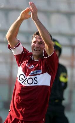 Francesco Cozza (Reggina) - Torjubel -  Fußball Herren Serie A 2005 2006, 1. Italienische Liga, Reggina Calcio Einzelbild Reggio Calabria Freude,