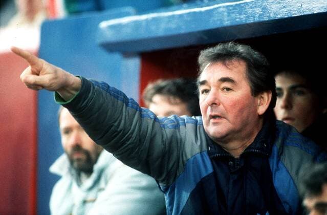 Trainer Brian Clough (Nottingham) gibt Anweisungen -  Fußball Herren English First Division 1987 1988, 1. Englische Liga, Nottingham Forest, Test, Testspiel Einzelbild London