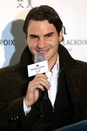 Roger Federer (Schweiz) bei einem Sponsorentermin für Maurice Lacroix -  Tennis WM Herren Masters Cup Shanghai 2005, ATP Weltmeisterschaft, Pressekonferenz, PK, Pressetermin Einzelbild IMC20051108214 Shanghai