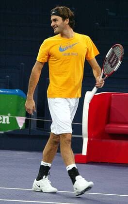 Roger Federer (Schweiz) -  Tennis WM Herren Masters Cup Shanghai 2005, ATP Weltmeisterschaft, Training Einzelbild IMCp05452507 Shanghai