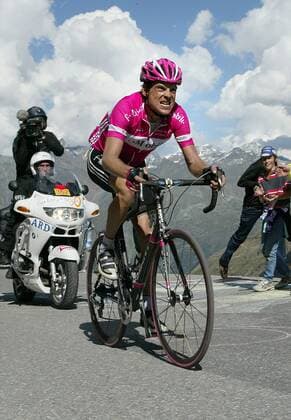Jan Ullrich (Deutschland T Mobile) beißt am Anstieg zum Rettenbachferner die Zähne zusammen Radsport Herren Deutschland Tour 2005, Deutschlandtour, ProTour, Rundfahrt, Straßenradsport, Straße, Rad Gruppe 4. Etappe: Kufstein - Sölden Anstrengung, Kampf,