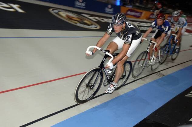Robert Bartko (Deutschland) vor Kurt Betschart (Schweiz) Radsport Herren 42. Münchner Sechstagerennen 2005, Sechstage Rennen, Sechs, 6 Tage, SixDays, Six Days Gruppe München