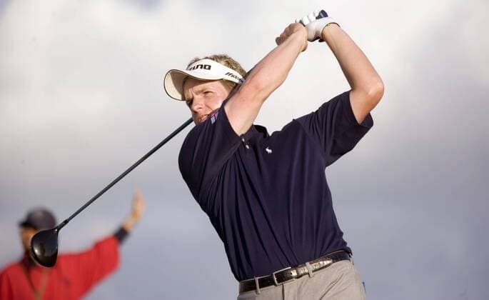 Luke Donald (England) - Abschlag Golf Herren WGC Algarve World Cup 2005, PGA European Tour, World Championships, Golfen Einzelbild Vilamoura