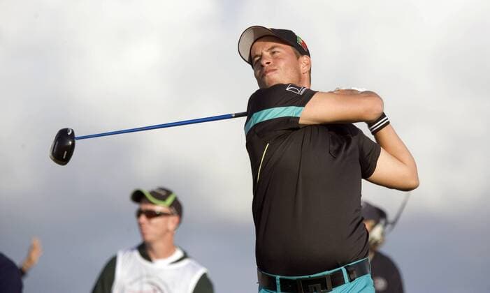 Jose Filipe Lima (Portugal) - Abschlag Golf Herren WGC Algarve World Cup 2005, PGA European Tour, World Championships, Golfen Einzelbild Vilamoura Dynamik,