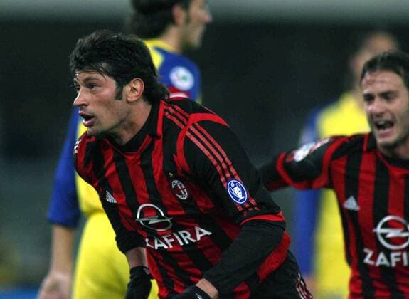 Kakha Kaladze (Milan) jubelt -  Fußball Herren Serie A 2005 2006, 1. Italienische Liga, AC Mailand Einzelbild Verona Freude,