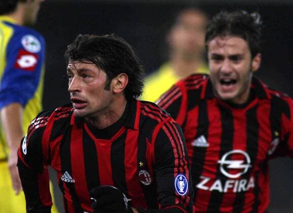 Kakha Kaladze (Milan) jubelt -  Fußball Herren Serie A 2005 2006, 1. Italienische Liga, AC Mailand Einzelbild Verona Freude,