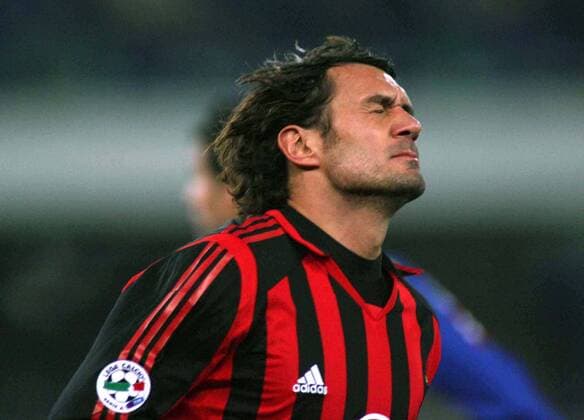 Paolo Maldini (Milan) enttäuscht -  Fußball Herren Serie A 2005 2006, 1. Italienische Liga, AC Mailand Einzelbild Verona Enttäuschung,