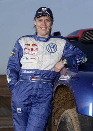 Jutta Kleinschmidt (Deutschland Volkswagen) Motorsport Damen Rallyesport 2005, Autorallye, Rallye, Autorennen, Automobilrennsport Einzelbild Helmstedt Freude,