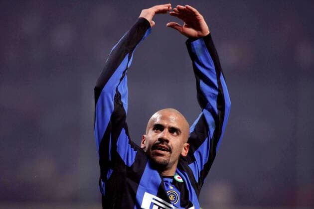 Juan Sebastian Veron (Inter) - Torjubel Fußball Herren Serie A 2005 2006, 1. Italienische Liga, FC Internazionale Mailand Einzelbild Mailand Freude,