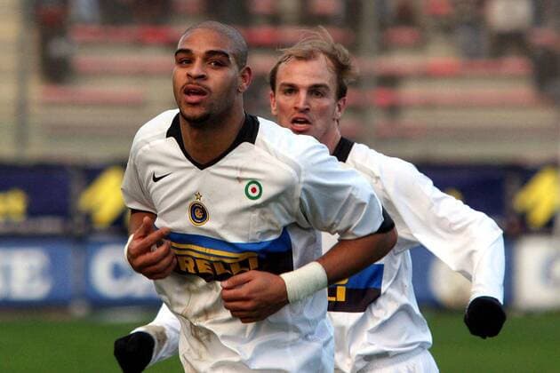 Adriano (li.) und Esteban Cambiasso (beide Inter) - Torjubel -  Fußball Herren Serie A 2005 2006, 1. Italienische Liga, FC Internazionale Mailand Gruppe Reggina Begeisterung, Freude,