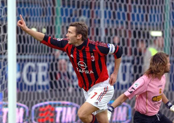 Andriy Shevchenko (Milan) - Torjubel Fußball Herren Serie A 2005 2006, 1. Italienische Liga, AC Mailand Einzelbild Mailand Freude,