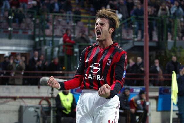 Alberto Gilardino (Milan) - Torjubel Fußball Herren Serie A 2005 2006, 1. Italienische Liga, AC Mailand Einzelbild Mailand Freude, Begeisterung,