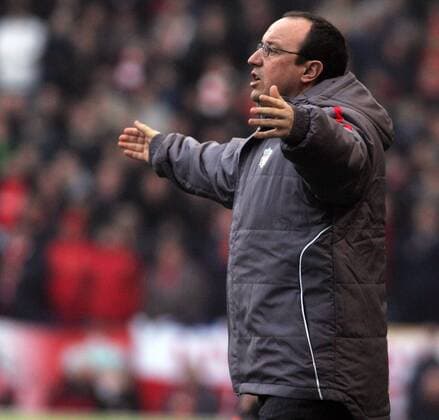 Trainer Rafael Benitez (Liverpool) unzufrieden -  Fußball Herren English Premier League 2005 2006, 1. Englische Liga, FC Liverpool Einzelbild Bolton
