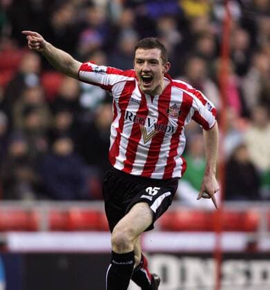 Neill Collins (Sunderland) - Torjubel -  Fußball Herren English FA Cup 2005 2006, Englischer Pokal, Sunderland FC, AFC, Vdig Einzelbild Sunderland Freude,