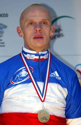 John Gadret (Frankreich), französischer Meister im Cyclo Cross Radsport Herren Französische Meisterschaft 2006, Cyclocross, Cyclo Cross, Crossrennen, Crosscountry, Country Einzelbild pan11977  