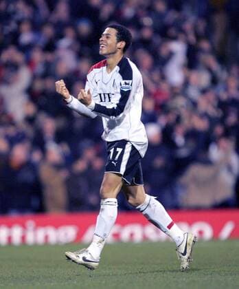 Liam Rosenior (Fulham) - Torjubel -  Fußball Herren English Premier League 2005 2006, 1. Englische Liga, FC Fulham Einzelbild London Freude, Begeisterung,