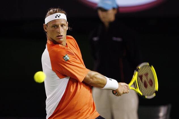 David Nalbandian (Argentinien) - beidhändige Rückhand Tennis Herren Australian Open 2006, Grand Slam, ATP Tour Einzelbild Melbourne