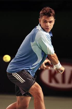 Stanislas Wawrinka (Schweiz) - Rückhand Tennis Herren Australian Open 2006, Grand Slam, ATP Tour Einzelbild Melbourne