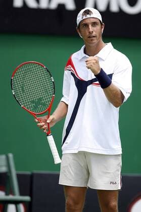 Denis Gremelmayr (Deutschland) jubelt Tennis Herren Australian Open 2006, Grand Slam, ATP Tour Einzelbild Gremelmayer Melbourne Freude,