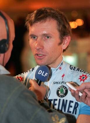 Georg Totschnig (Österreich Gerolsteiner) im DLF Interview Radsport Herren Straßenradsport 2006, Straße, Rad, Vorstellung, Präsentation, Pressetermin, Teamvorstellung Einzelbild Gerolstein