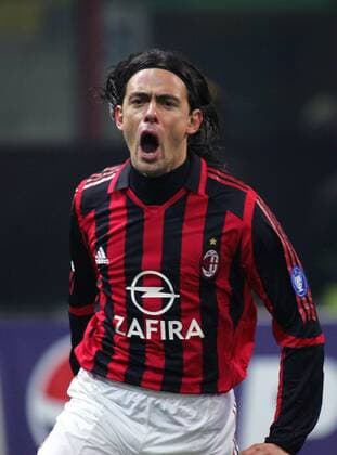 Filippo Inzaghi (Milan) - Torjubel Fußball Herren Serie A 2005 2006, 1. Italienische Liga, AC Mailand Einzelbild Mailand Freude, Begeisterung,