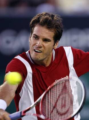 Thomas Haas (Deutschland) - Rückhand Tennis Herren Australian Open 2006, Grand Slam, ATP Tour Einzelbild Melbourne Dynamik,