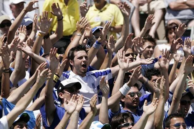 Zypriotische Fans jubeln Tennis Herren Australian Open 2006, Grand Slam, ATP Tour, Totale Badminton