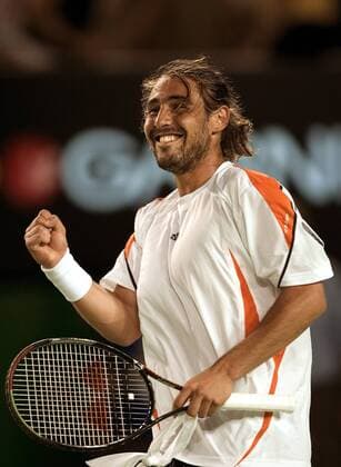Marcos Baghdatis (Zypern) - Schlußjubel Tennis Herren Australian Open 2006, Grand Slam, ATP Tour Einzelbild Melbourne Freude,