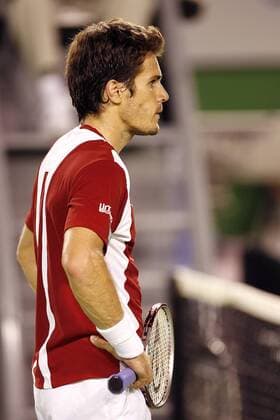 Thomas Haas (Deutschland) nachdenklich Tennis Herren Australian Open 2006, Grand Slam, ATP Tour Einzelbild Melbourne Nachdenklichkeit,